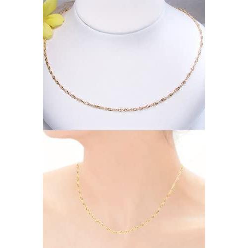 18金チェーンネックレス・極太中空スクリュー45cm/送料無料 : あなた 