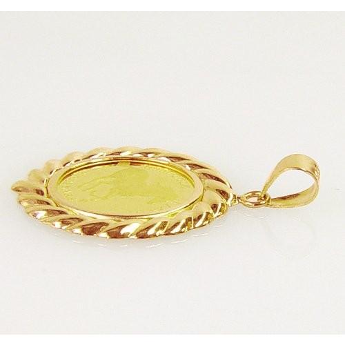 純金コイン ペンダントトップ ツバルホース金貨1/25オンス デザイン枠