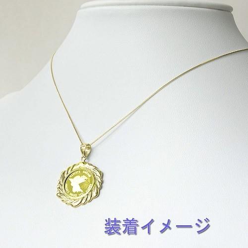純金＜K24＞エンゼルコイン金貨1/25oz ツイスト柄枠 ペンダントTOP【ギフトラッピング済み】/送料無料