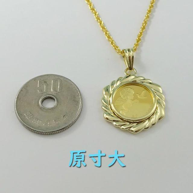 スイス・ツバルエンジェル（1/25oz）ペンダントネックレス・K24金18金 