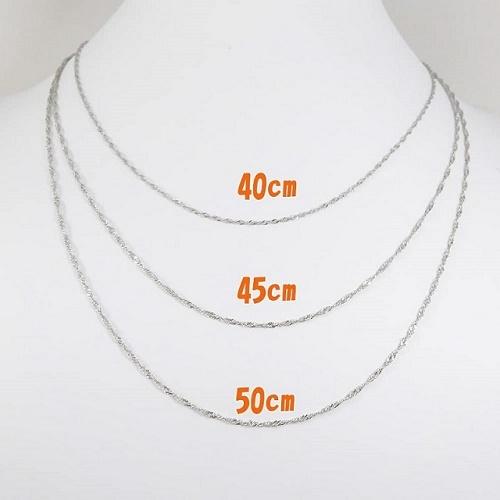 純プラチナ (Pt999) ネックレスチェーン・スクリュー50cm (造幣局検定