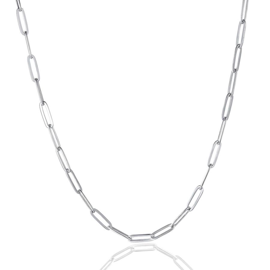 SILVER925 ネックレス ペーパークリップチェーン 45cm男・女兼用タイプ