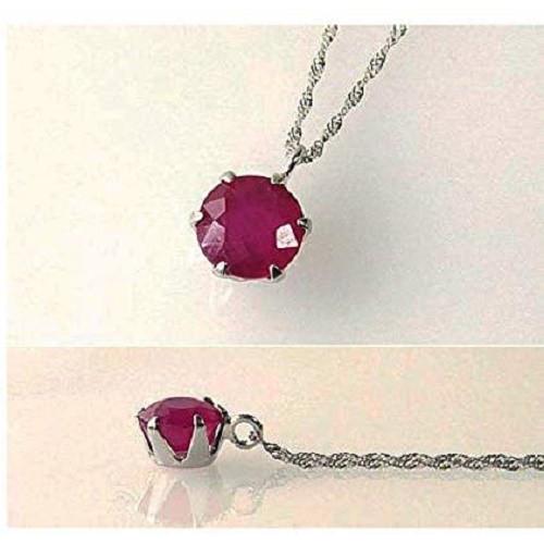 Pt1000（純プラチナ) ルビー1カラット・1粒 ペンダント・ネックレス