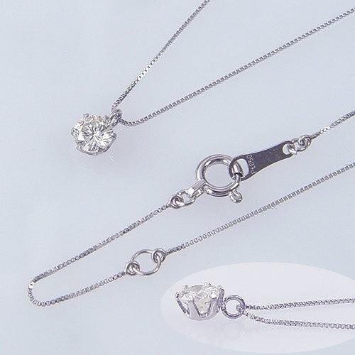 PT900プラチナダイヤモンドネックレスペンダント0.35ctアップ一粒SI-2 / Hカラー Good カット！の画像