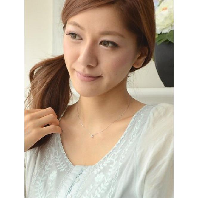 PT900プラチナダイヤモンドネックレスペンダント0.35ctアップ一粒SI-2 / Hカラー Good カット！の画像