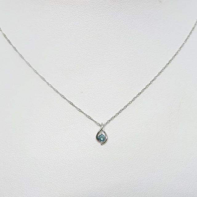 sale】プラチナダイヤモンド ネックレス ブルーダイヤモンド 一粒SI