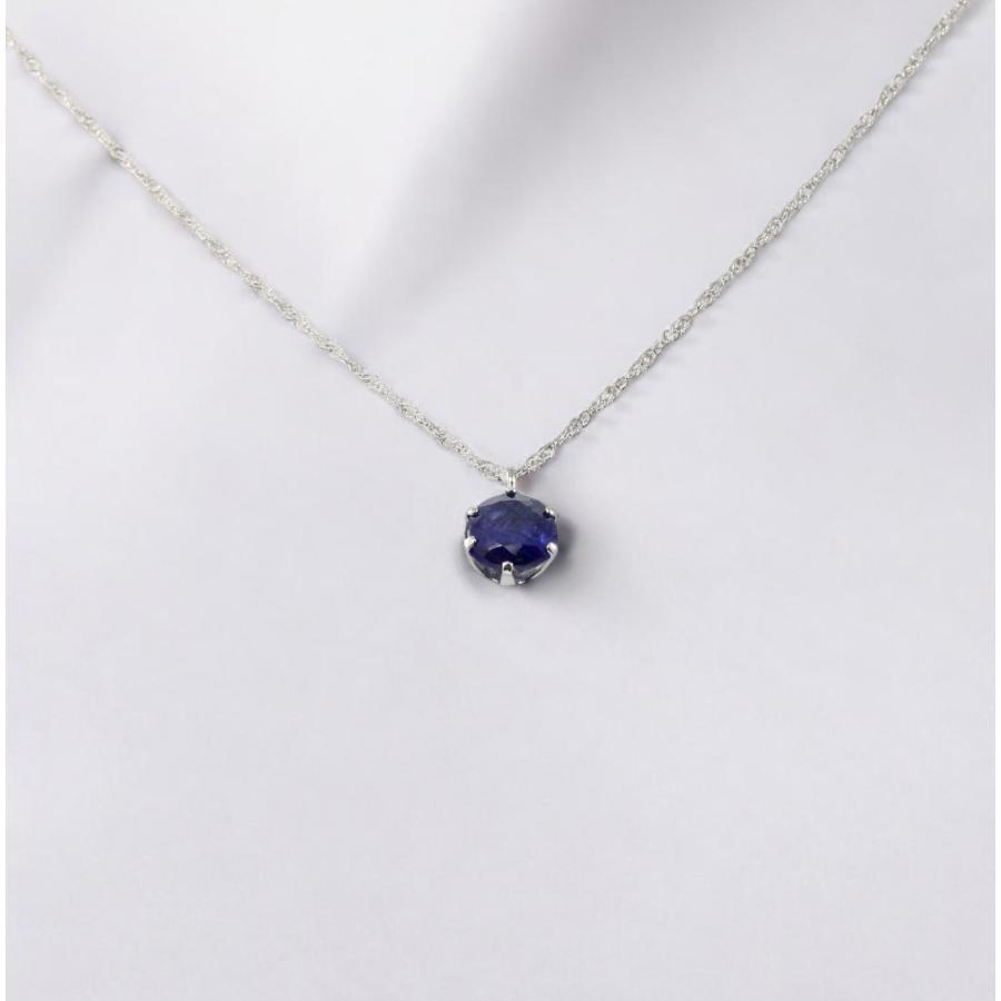 Ptプラチナ枠 サファイア 0.7カラット1粒 ペンダント ネックレス 4135