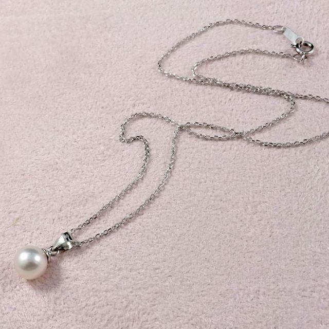 【テリ強】 あこや 8ミリ 36g 45cm SV ネックレス テリ強】 あこや 8ミリ 36g 45cm SV ネックレス アコヤ本真珠