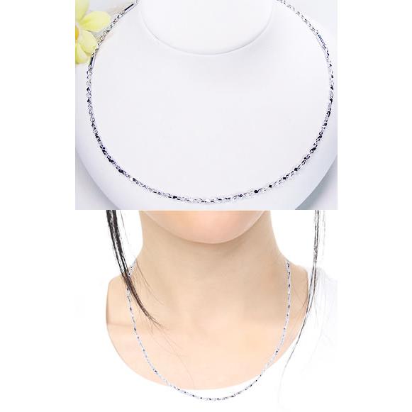 磁気ネックレス・シルバーカラー45cm男女兼用 : あなたと私の宝石箱