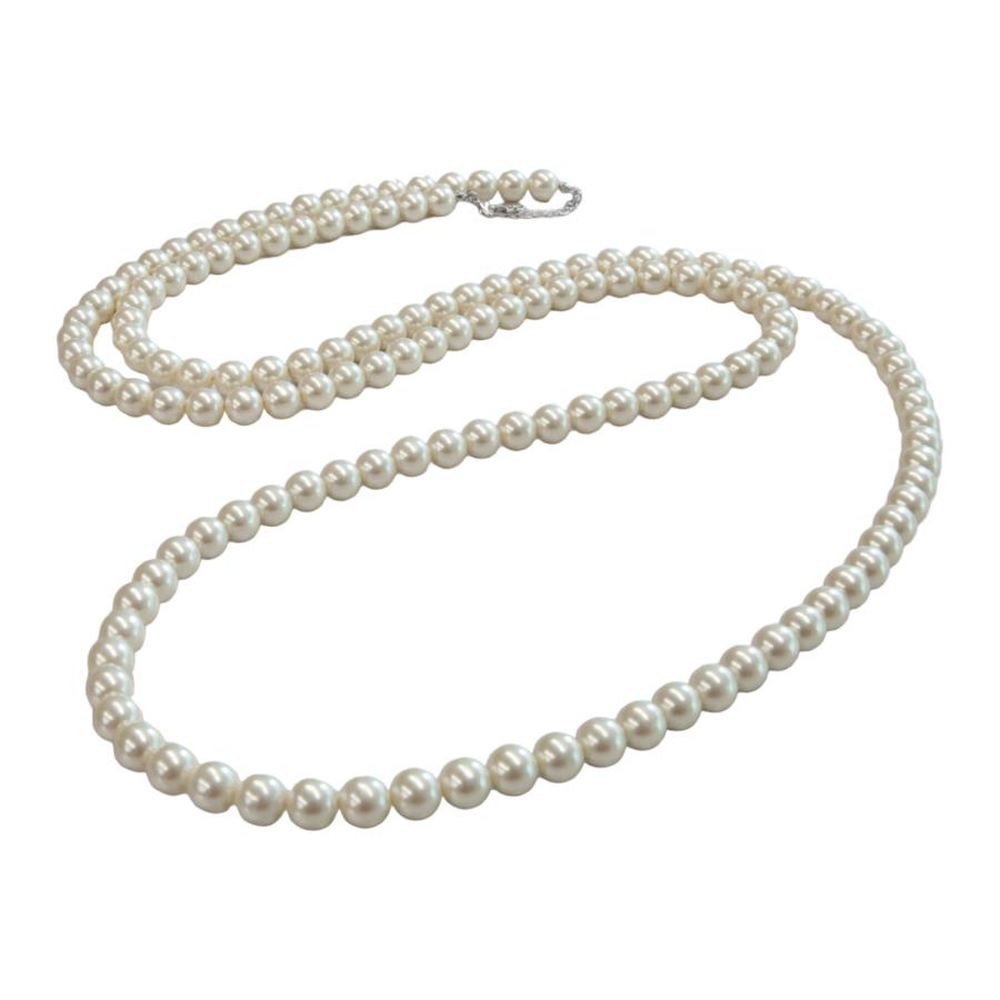 超大粒10ミリフェイクパール140センチロングネックレス/6月誕生石真珠  