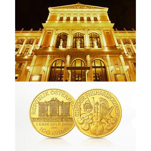 純金オーストリアハーモニー金貨（1/25oz）コインペンダント・トップK24金/送料無料の画像