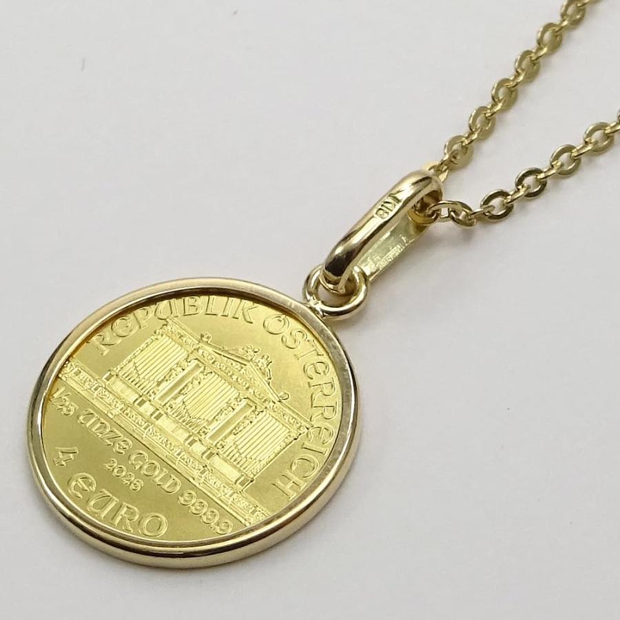 純金オーストリアハーモニー金貨（1/25oz）コインペンダント・トップK24金/送料無料の画像