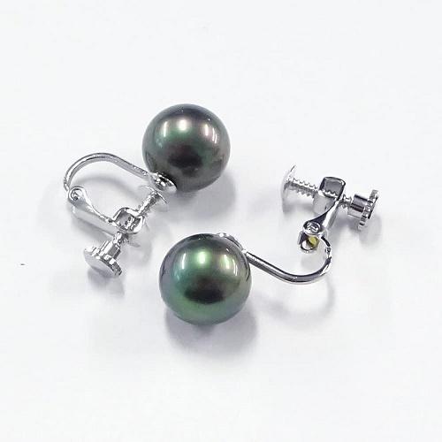 黒蝶貝パールイヤリングorピアス ピーコックグリーンカラー : あなたと 