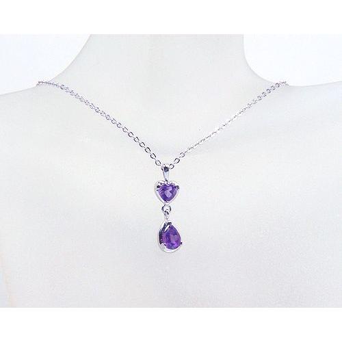 【美品】SVアメジストペンダントネックレス SVアメジストペンダントネックレス/2月誕生石アメジスト : あなたと私