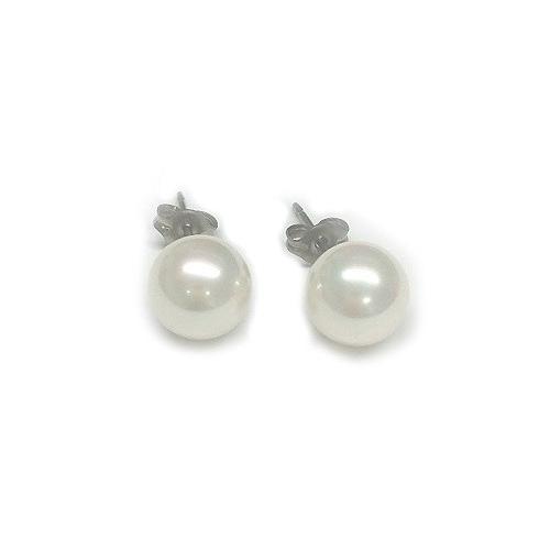 国産貝パールピアス スタッド真珠ピアス アコヤの貝核使用 (7.0mm) /6 