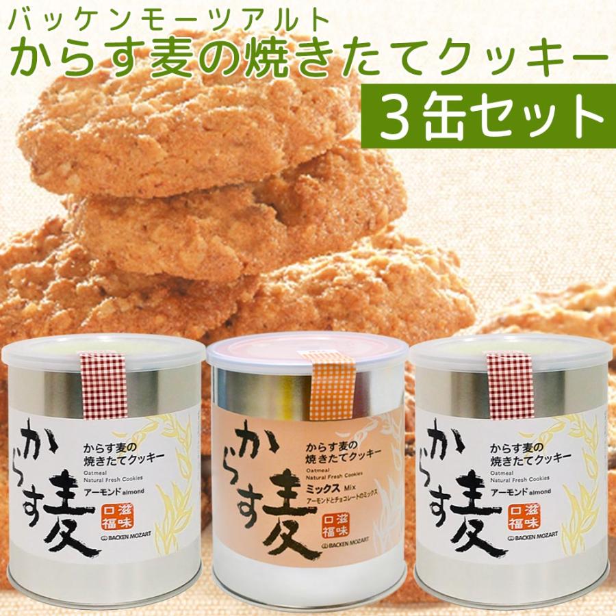 バッケンモーツアルト からす麦の焼きたて クッキー 3缶セット