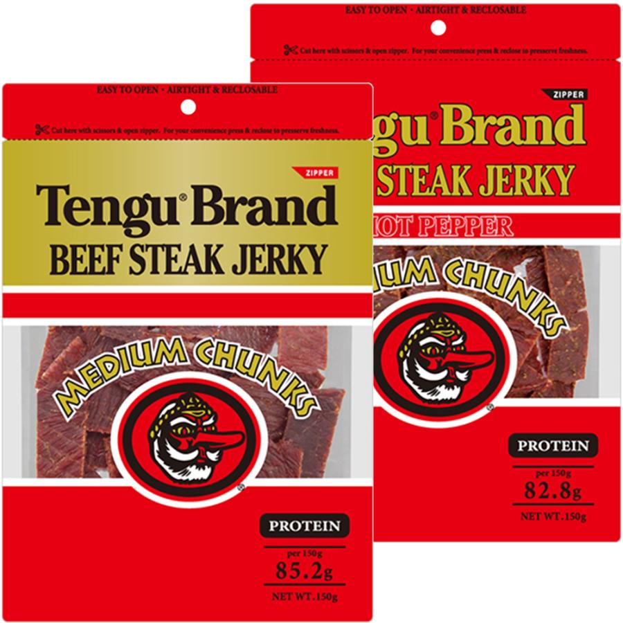 テングビーフジャーキーミディアムチャンク １５０ｇ レギュラーとｈｏｔ組合せ ２袋セット 送料無料 おつまみ 天狗 Jya ワールドグルメショップ 通販 Yahoo ショッピング