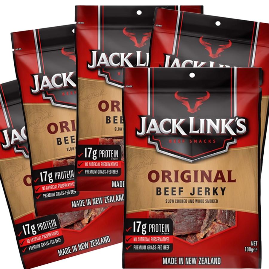 ジャックリンクス ビーフジャーキー 5袋セット (100g×5) オリジナル 送料無料 おつまみ USAジャーキー ビーフジャーキー