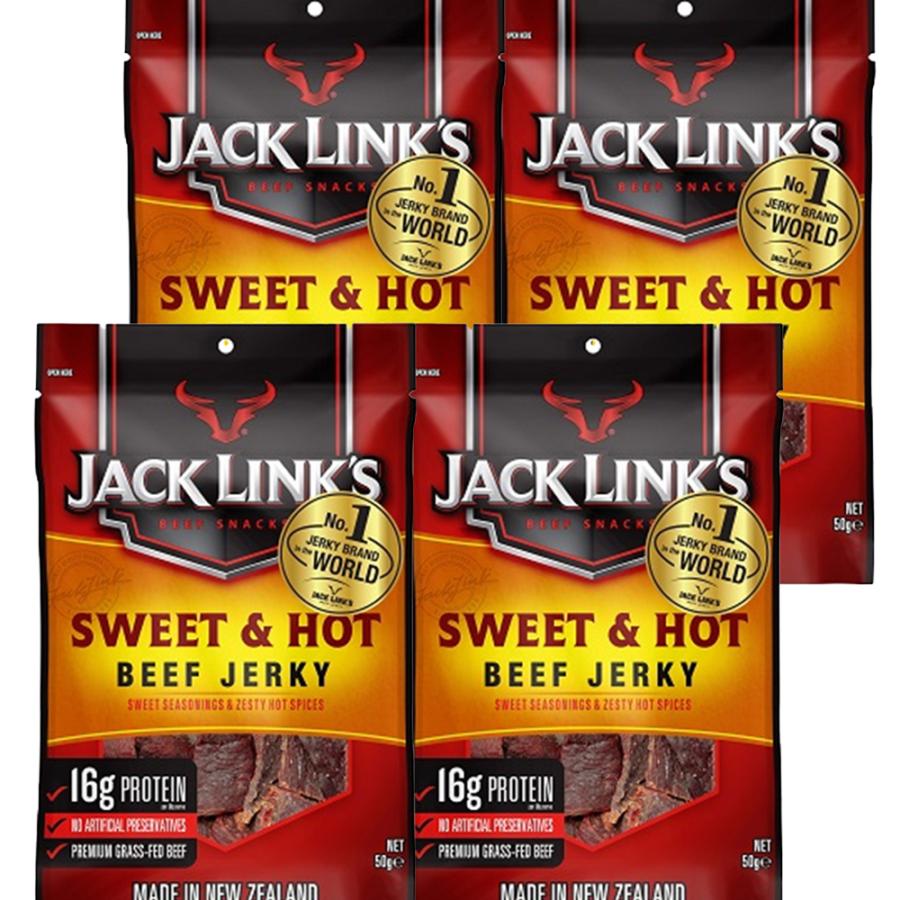 ビーフジャーキー ジャックリンクス スイートホット 4袋セット (50g×4) 送料無料 おつまみ USAジャーキー