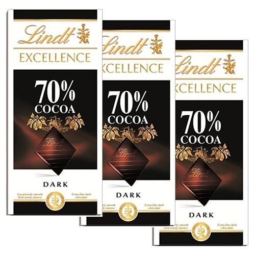 リンツ Lindt エクセレンス ７０％ カカオ １００ｇ ３点セット チョコ 送料無料  板チョコ ビターチョコレート｜hgurume