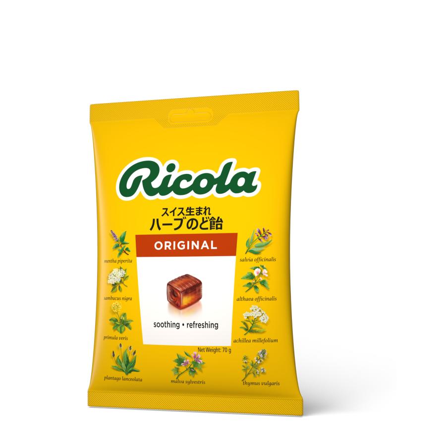 Ricola　コトノハ　汚れあり リコラキャンディー オリジナル 1袋 70g グラッシャー 各12袋