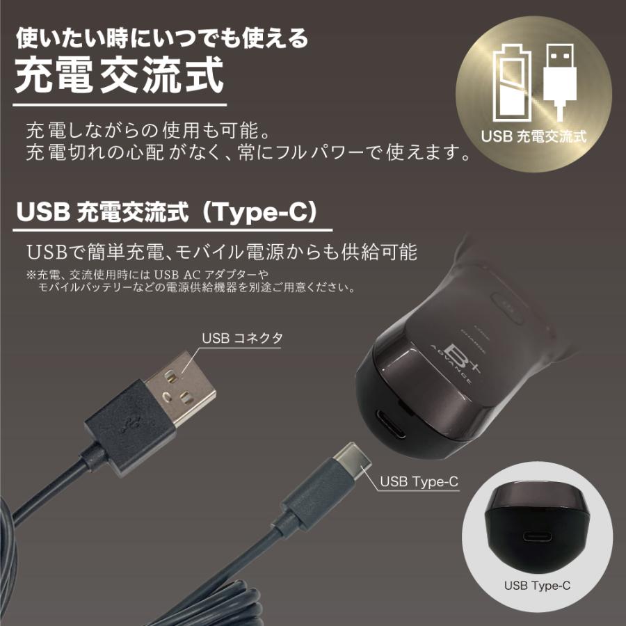ヒーローグリーン（Hero Green） 3枚刃 シェーバー USB 往復式 メンズ