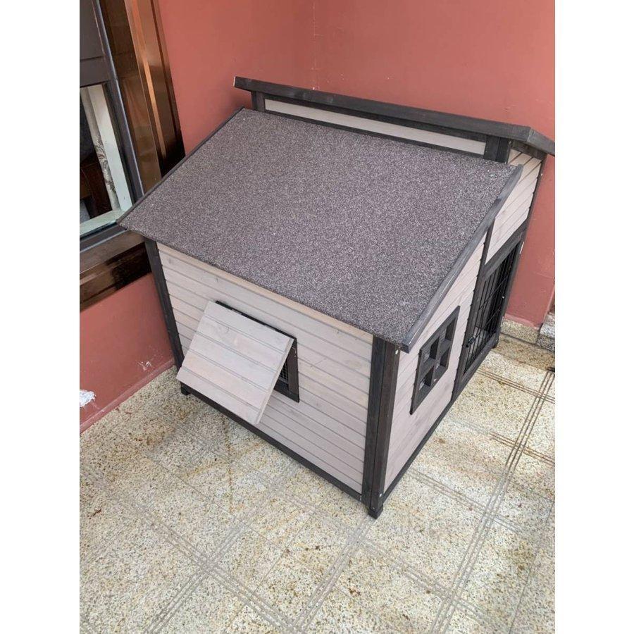 新入荷 屋外用犬小屋 豪華別荘 丈夫 飼育ケージ 小動物 転倒防止 安定性抜群 組立式 松の木 木製 防腐材 中型犬 大型犬用 ペット用品 【EIM1468765557】(51906円)