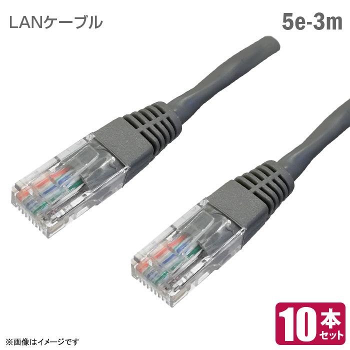 中古 未使用 美品 LANケーブル CAT5e 3m 10本セット カテゴリ5エンハンスド グレー まとめ買い 格安 : 中古パソコン専門 ...