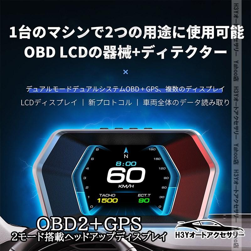 H3Y HUD ヘッドアップディスプレイ OBD2 GPS 多機能 マルチメーター