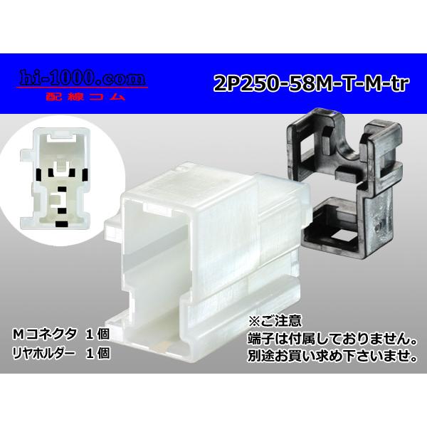 矢崎総業250型58シリーズMタイプ2極M側コネクタ/2P250-58M-T-M-tr