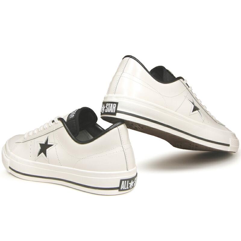 日本製 コンバース ワンスター J レザー ホワイト/ブラック 白黒 復刻 定番 ガラス レディース メンズ スニーカー CONVERSE ONE STAR WHITE/BLACK MADE IN JAPAN｜hi-fine｜05