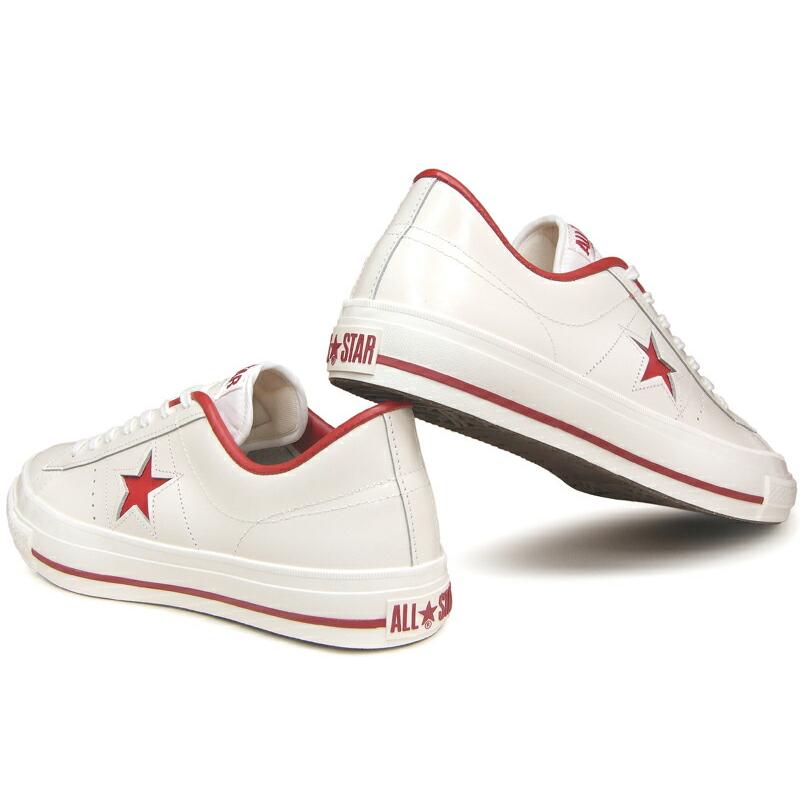 日本製 コンバース ワンスター J レザー ホワイト/レッド 白赤 復刻 定番 ガラス レディース メンズ スニーカー CONVERSE ONE STAR WHITE/RED MADE IN JAPAN｜hi-fine｜05