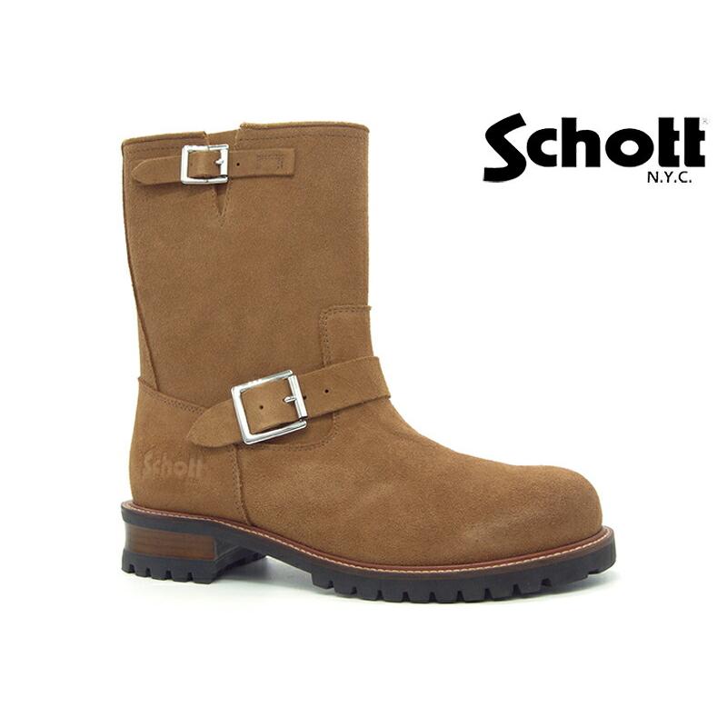 ベージュスエード エンジニアブーツ Schott N.Y.C（ショット） Schott ENGINEERE BOOTS S28001 エンジニア