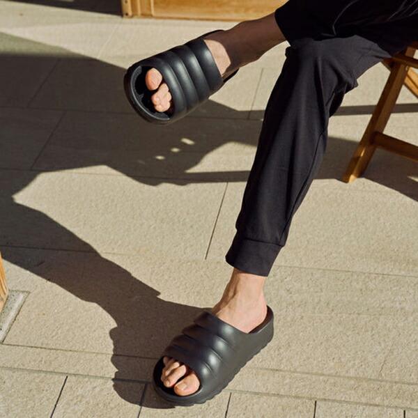 TELIC（テリック） 極厚底 Wクラウド ブラック 黒 リカバリーサンダル