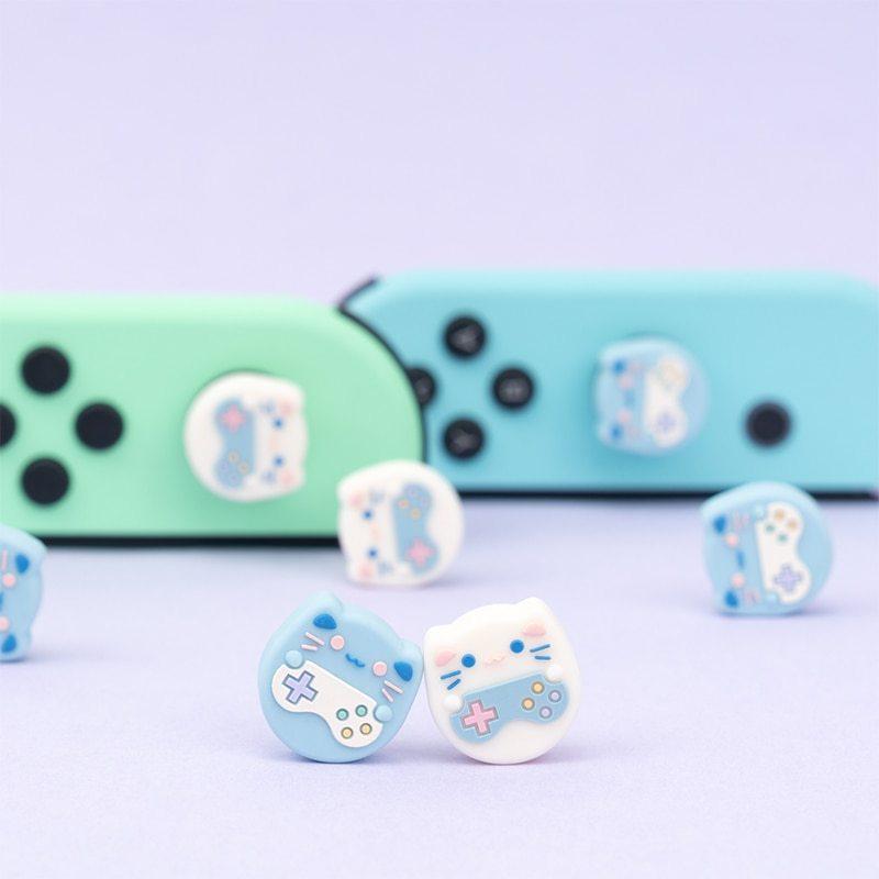 スイッチ グッズ ジョイコン キャップ カバー 4個セット ネコゲーマー