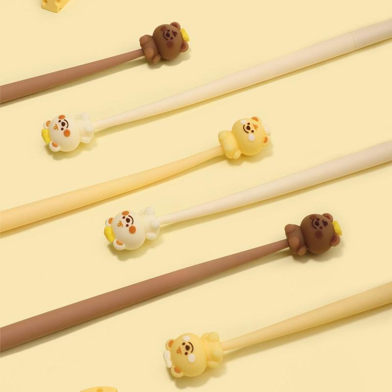 韓国っぽ ゆらゆらゲルペン チーズベア 3本セット ハイハイ 韓国文具