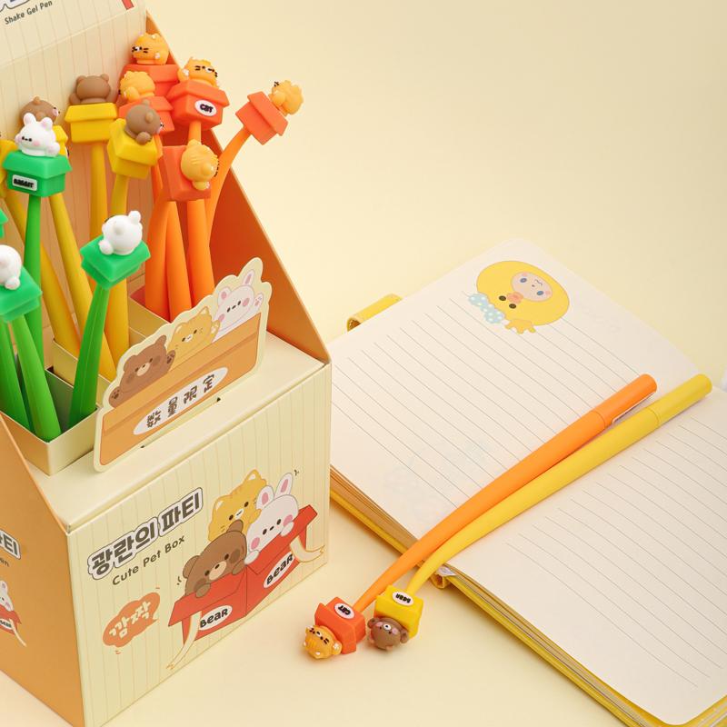 韓国っぽ ゆらゆらゲルペン キュートペットボックス 3本セット
