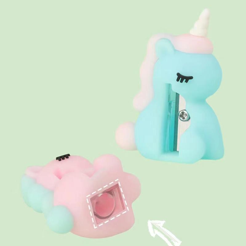 韓国っぽ 鉛筆削り ユニコーン 2個セット ハイハイ ラバーえんぴつ