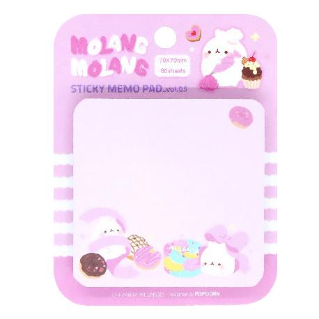 ミニふせん 4個セット Molang モラン 付箋 メモ帳 メモ 韓国 韓国文具