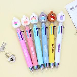 6色ボールペン Molang モラン 多色ペン ボールペン キャラクター ペン