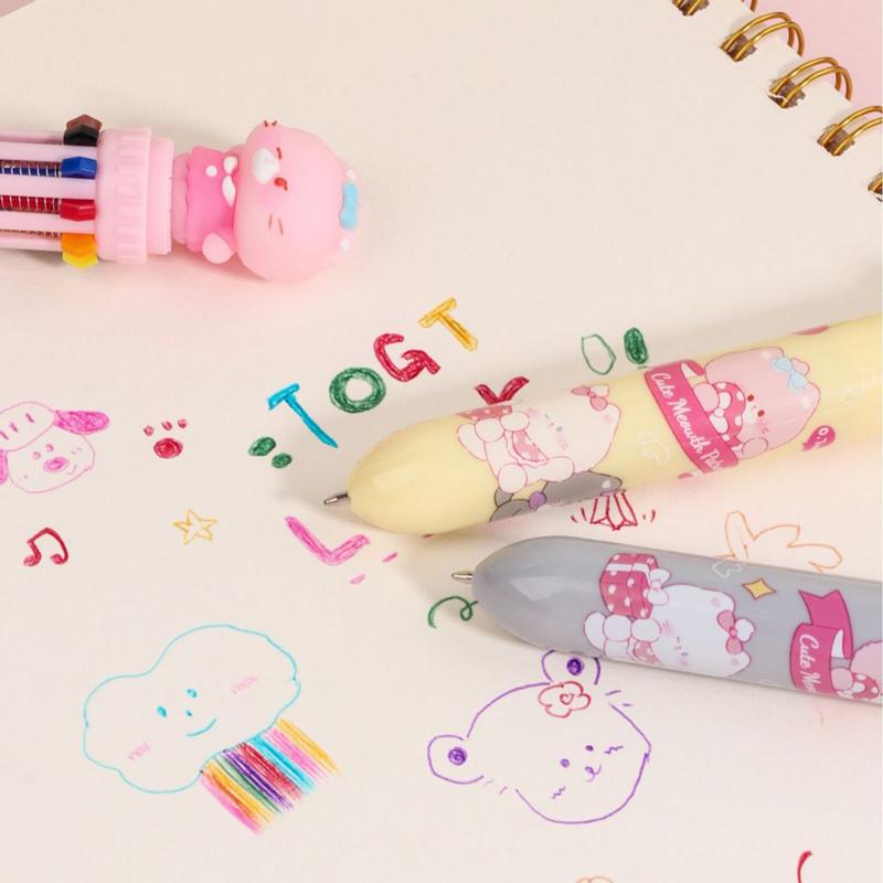 韓国っぽ 10色ボールペン キュートミュー 3本セット ハイハイ 韓国文具