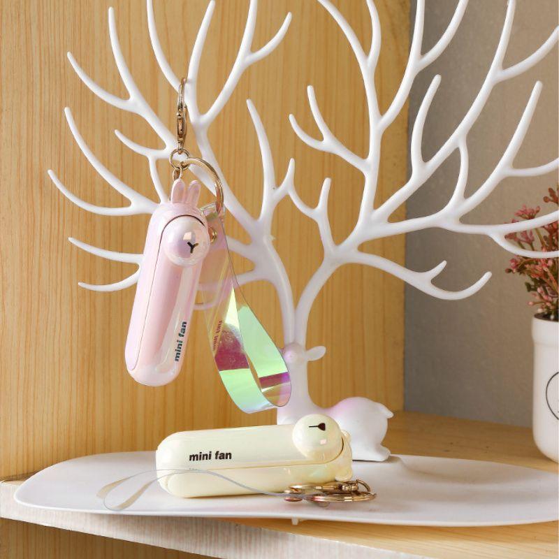 ZOOZORO コンパクトポータブルファン 肉球デザイン&ネックストラップセット ハンディファン スティックファン 箱なし ミニ扇風機 小型