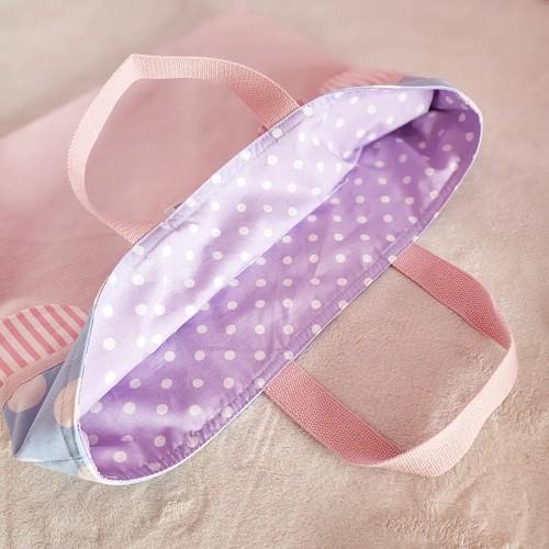 帆布とスカラップのレッスンバッグ pastel blue : haussement innocent 