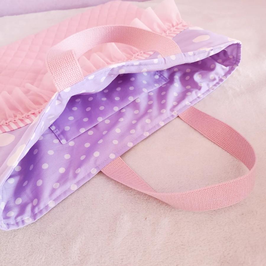 3点セット】フリルのキルティング○レッスンバッグ○シューズ 3点セット】フリルのキルティング○レッスンバッグ○シューズ
