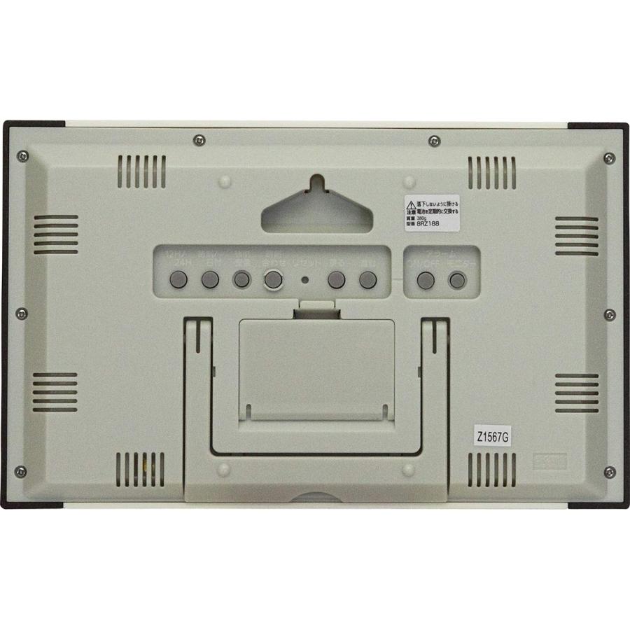 リズム(RHYTHM) シチズン 掛け時計 目覚まし時計 電波時計 デジタル R188 置き掛け兼用 カレンダー 温度 ・ 湿度 表示 茶 24.0× |  | 02