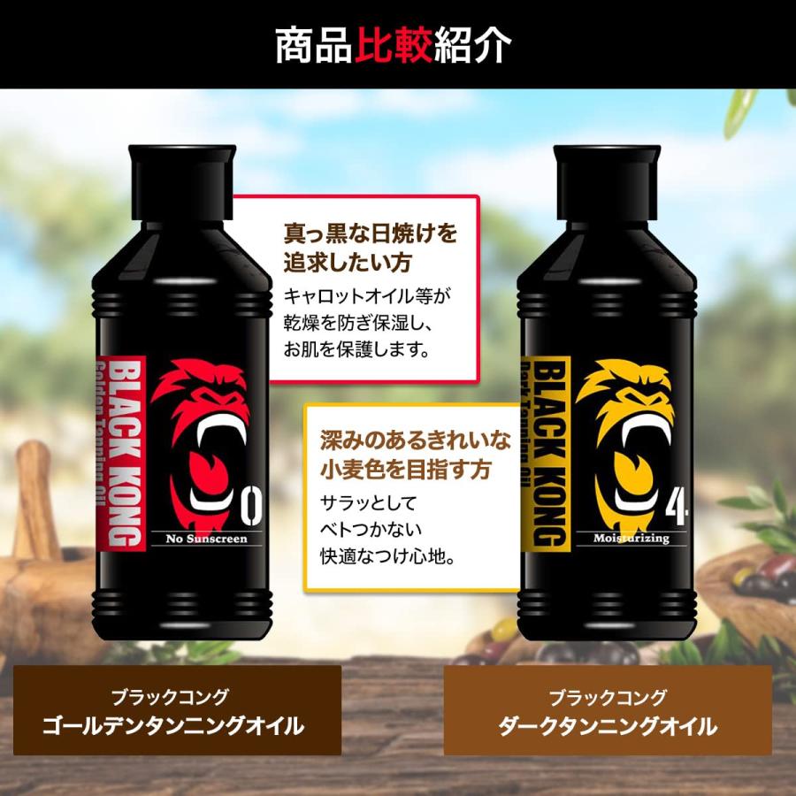 SPF0 だから 真っ黒なボディ ブラックコング ゴールデンタンニングオイル 180ml BLACKKONG｜hi-ka-ri-store｜06