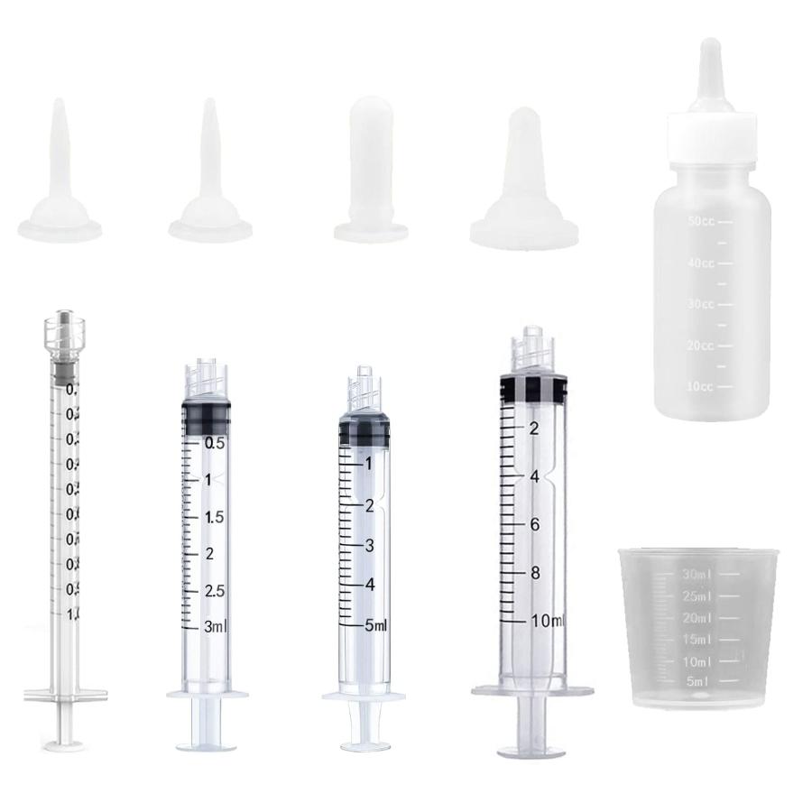 ペット シリンジ 針なし 哺乳瓶 乳首付き 猫 子犬 給水 給食 水やり ペット 薬 給水器 犬猫介護 小動物用 哺乳 投薬器 看護用品 栄養補給 注 の商品画像