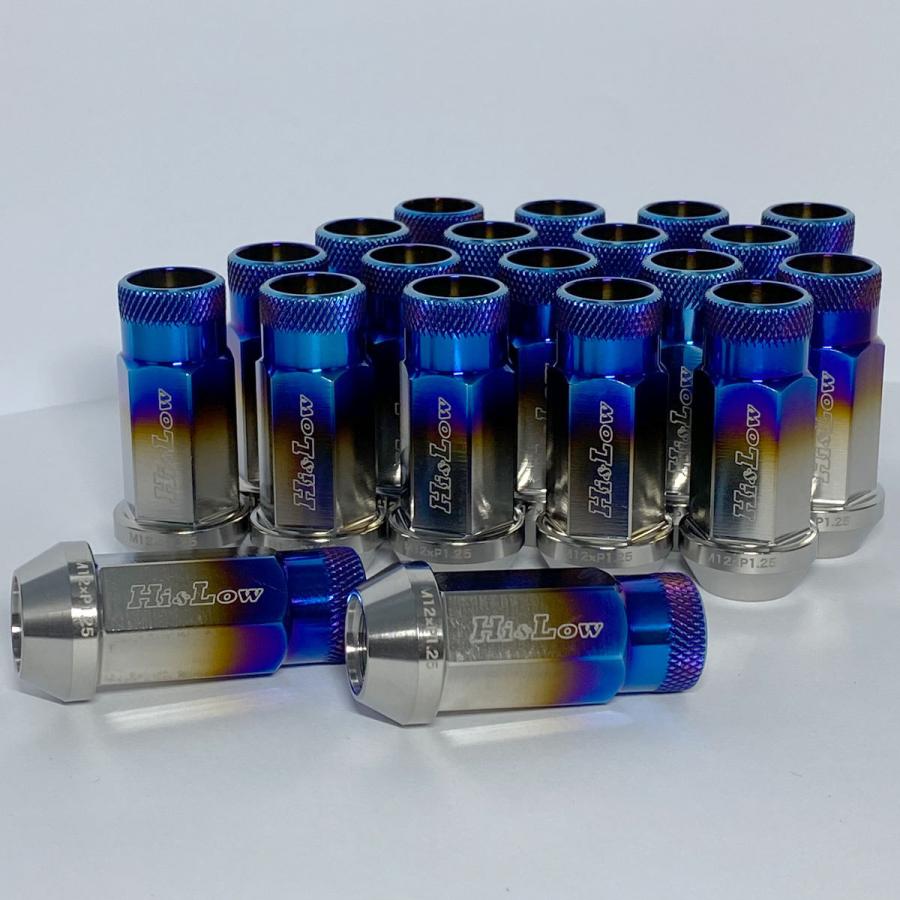 Hi&Low H&L JB64JB74ジムニージムニーシエラ適合 64チタン使用 チタンレーシングナットSET M12 P1.25 全長48.5mm 20個入り | ジムニー | 01