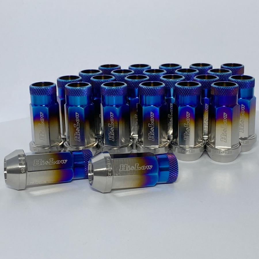 Hi&Low H&L NV350キャラバン適合 64チタン使用 チタンレーシングナットSET M12 P1.25 全長48.5mm 24個入り | 日産 | 01