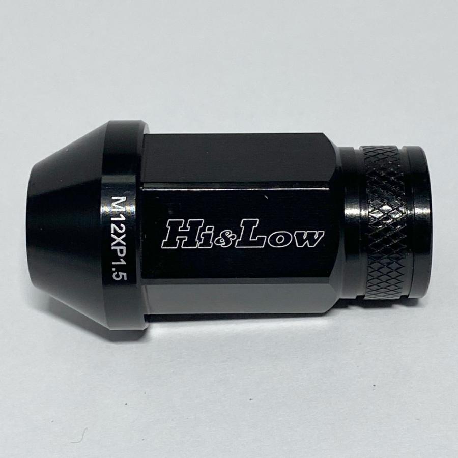 Hi&Low H&L 200ハイエース適合 鍛造ジュラルミンレーシングナット ロックナットSET M12 P1.5 全長45mm 24個入り ブラック | ハイエース | 02